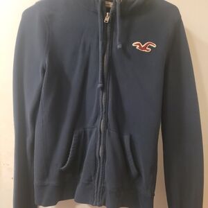 Hollister Navy Zip-Up Hoodie